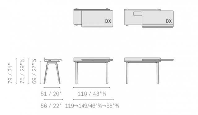 Итальянский письменный стол Iren Freestanding desk от Poltrona Frau