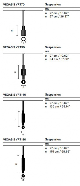 Итальянский светильник VEGAS S VRT70 от Masiero