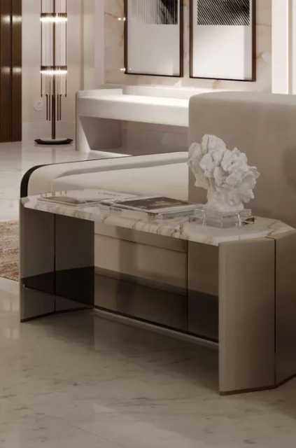 Итальянский журнальный столик ALGERONE LONG SIDE TABLE от  LUXXU