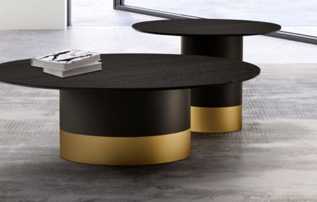 Итальянский журнальный стол Eforma - CILINDRO LOW_wood top